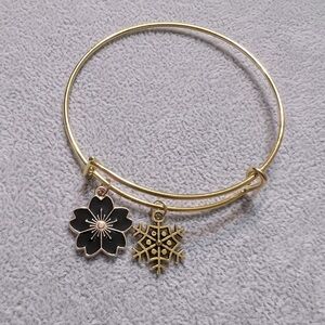 Custom made stainless steel bangle bracelet with cute charms
